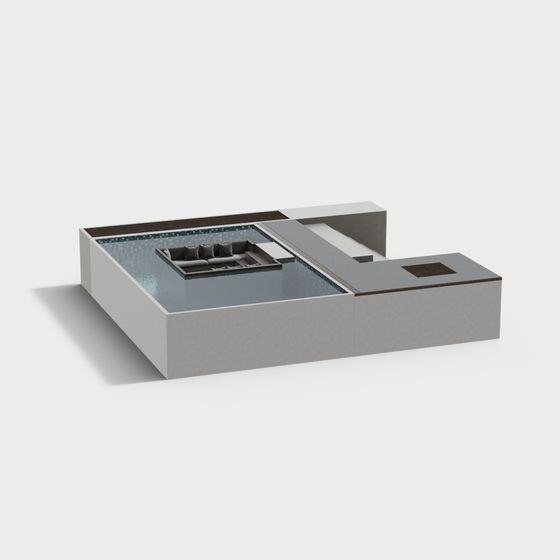 Stylish Low-Poly Pool 3D model for Modern Design