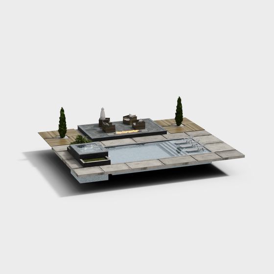 Modern Oasis Backyard Retreat 3D model