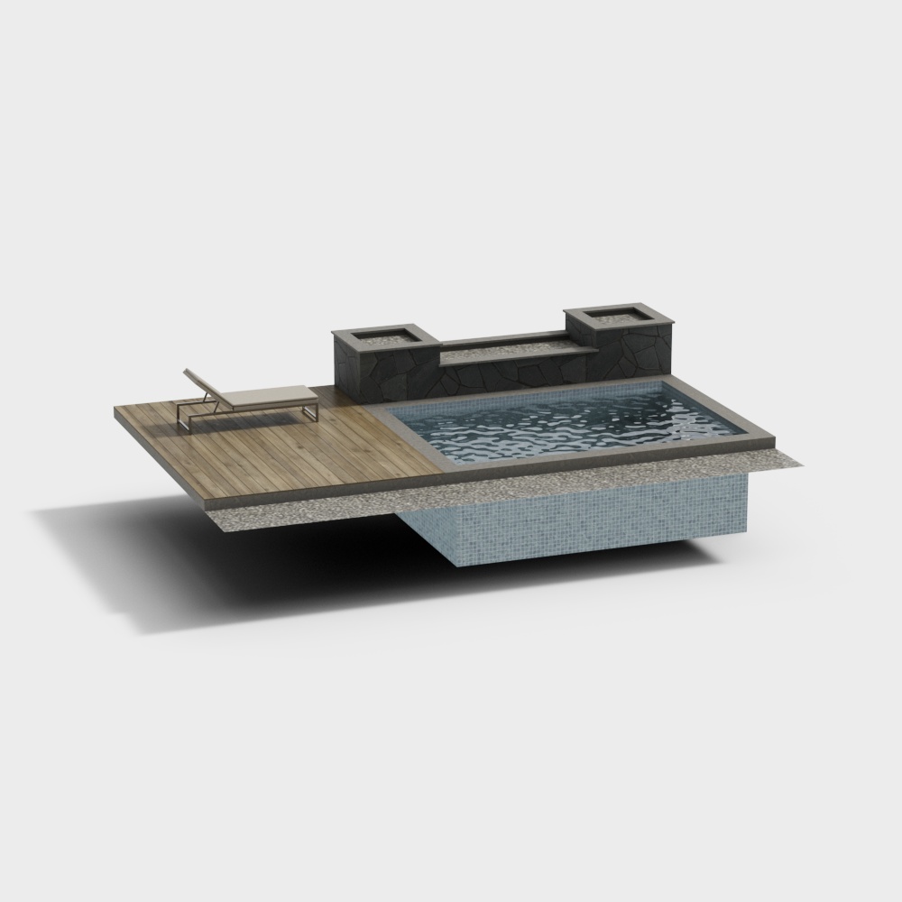 Modern Pool Retreat 3D model