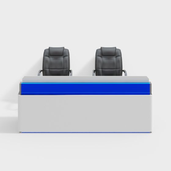 Stylish Reception Desk 3D model for Modern Offices