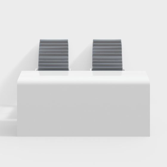 Dual Chair Reception Desk 3D model