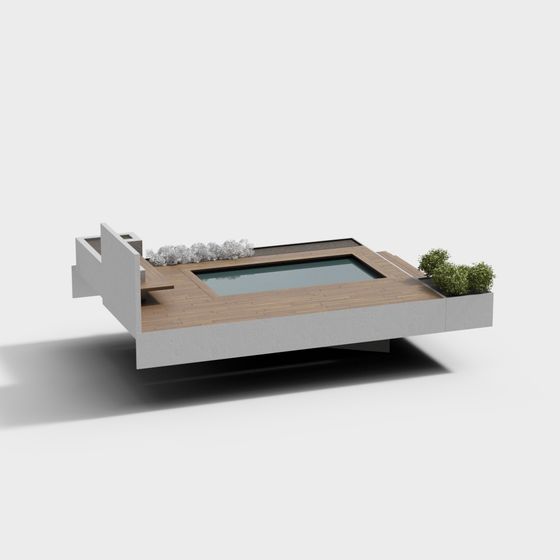 Modern Minimalist Courtyard 3D Model