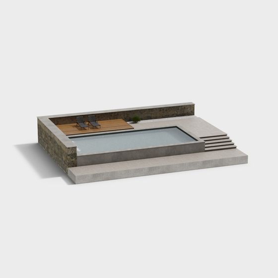 Low-Poly Pool 3D Model for Creative Projects