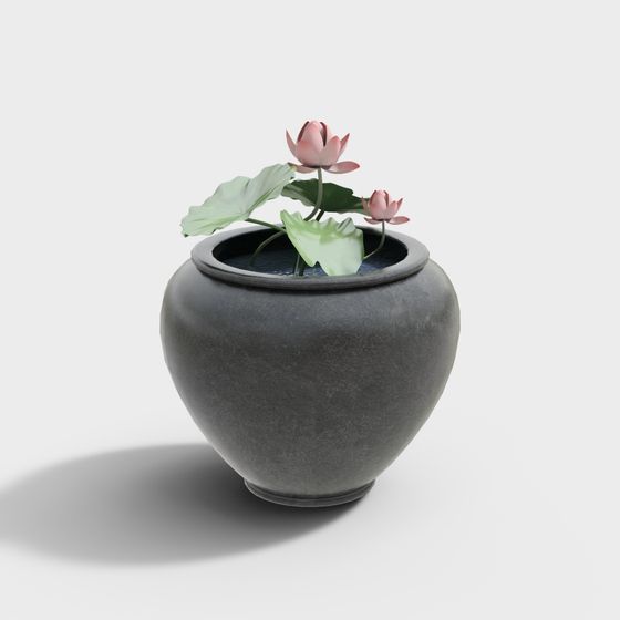 Tranquil Lotus Bonsai 3D model
