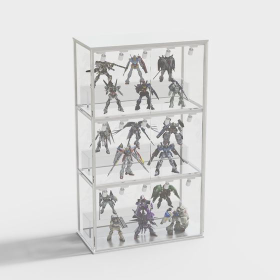Futuristic Transparent Display Cabinet 3D model