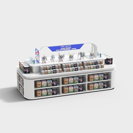 Chic Low-Poly Display Cabinet 3D model for Creative Spaces