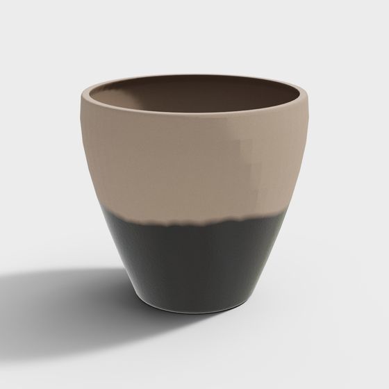 Stylish Low-Polygon Flower Pot 3D model