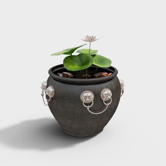 Ancient Charm Flower Pot 3D model