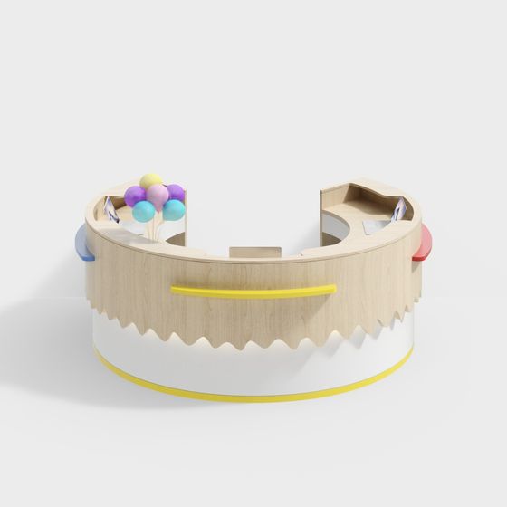 Charming Cake Reception Desk 3D model