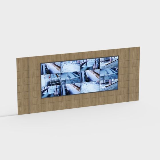 Modern 3D Model Wall Panel Monitoring Center