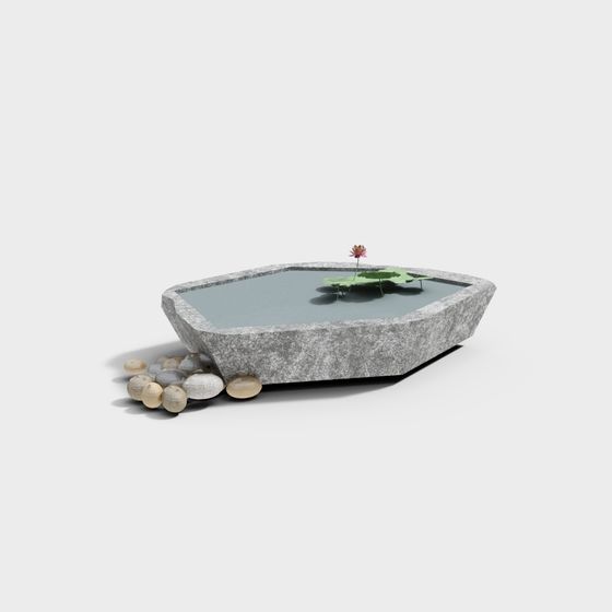 Zen Pond 3D model for Tranquil Spaces