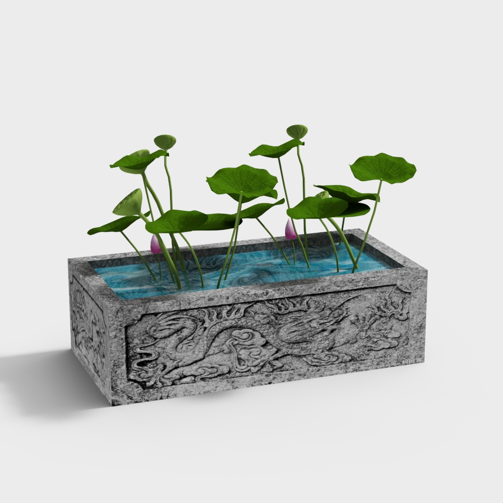 Serene Lotus Pond 3D Model Design