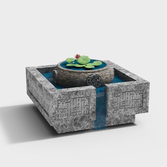 Tranquil Lotus Pond 3D model