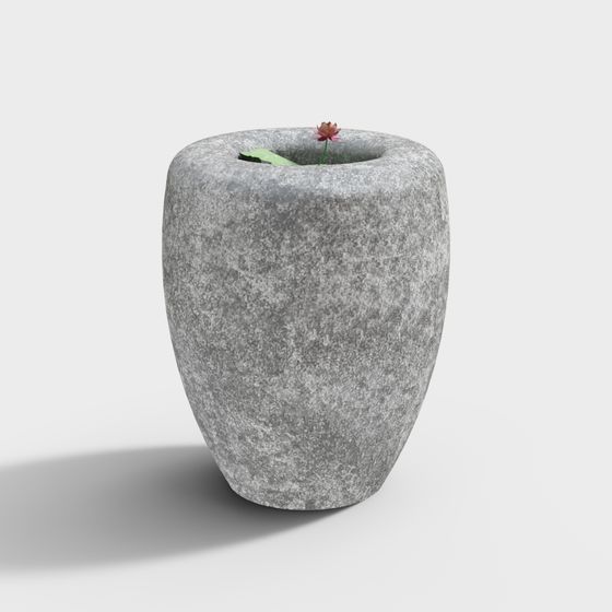 Ancient Style Stone Planter 3D model