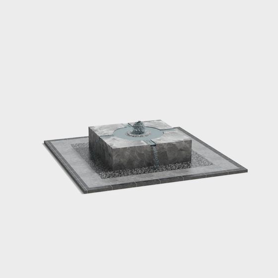 City Oasis 3D Fountain Model