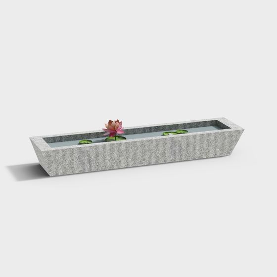 Water Garden Long Pool 3D model