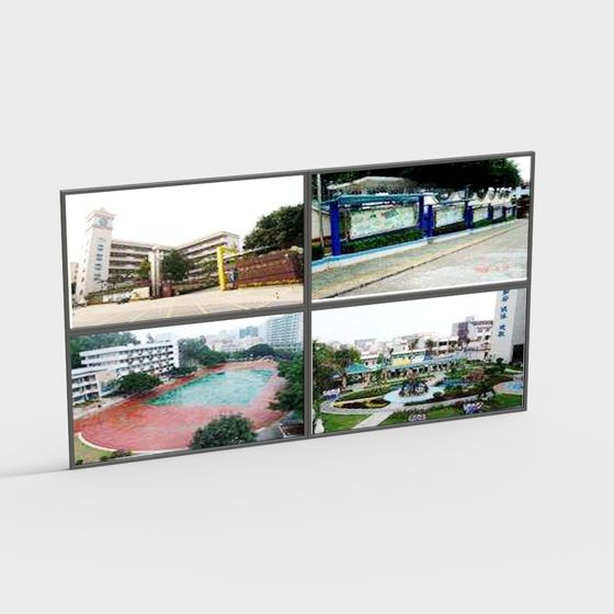 Campus Scenery Low-Polygon 3D Model