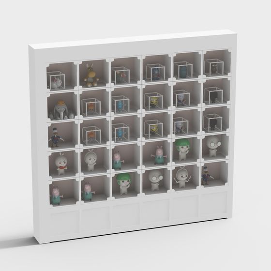 Low-Poly Display Cabinet 3D model