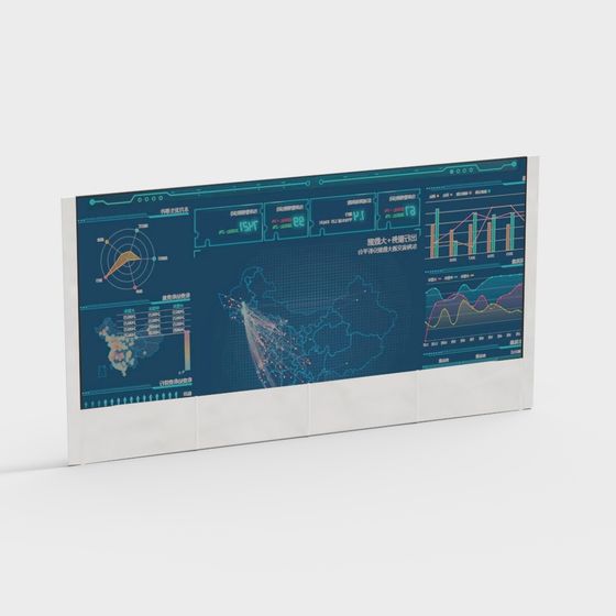 Futuristic Digital Dashboard 3D model