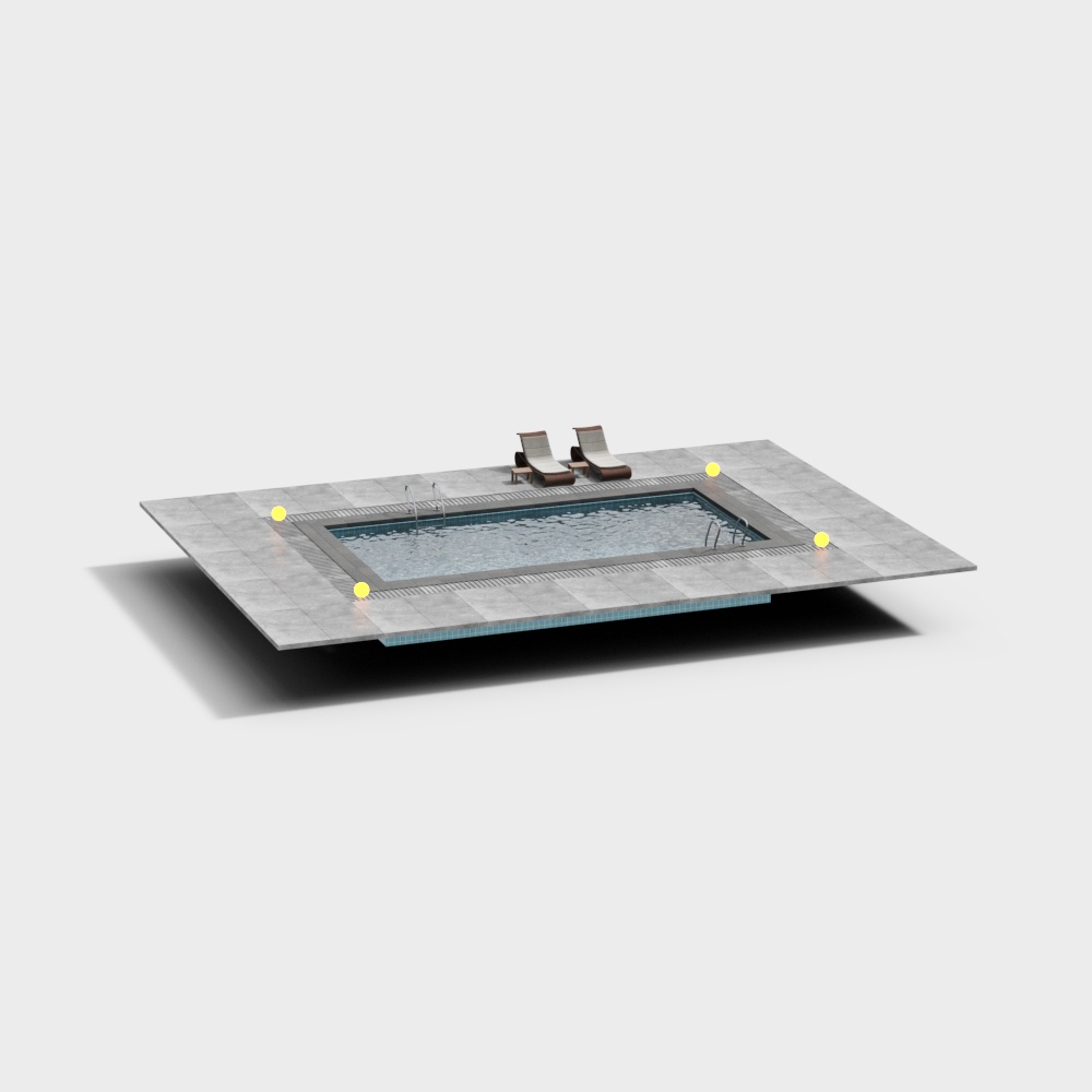 Modern Pool 3D model for Relaxing Spaces