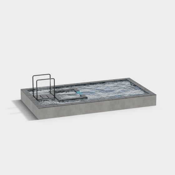 Stylish Concrete Pool 3D model for Modern Designs
