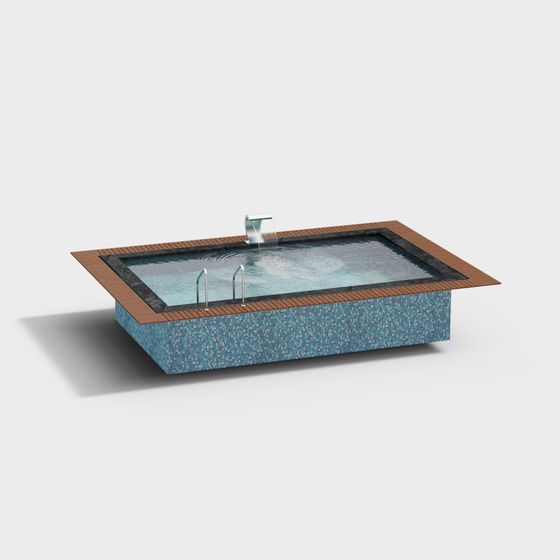 Modern Rectangular Pool 3D model