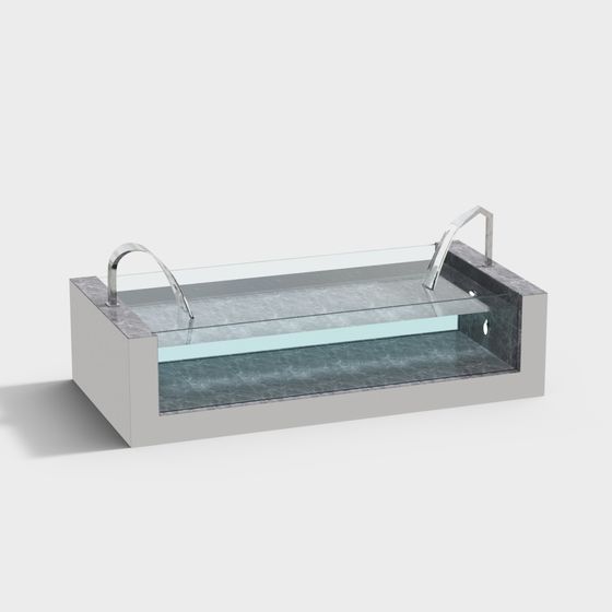 Elegant Glass Display Cabinet 3D model