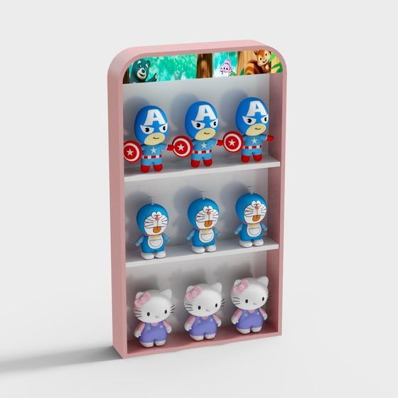 Charming Toy Display Cabinet 3D model