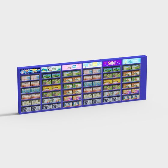 Colorful Game Shelf 3D Model for Creative Spaces