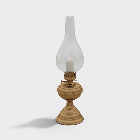 Kerosene Lamp 3D Model for Outdoor Use