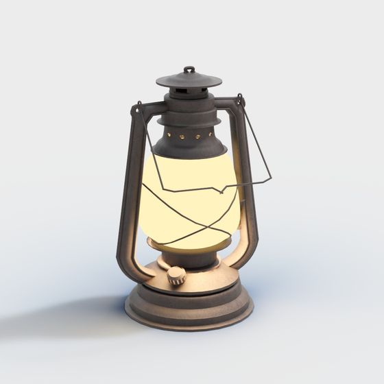 Nostalgic Oil Lamp 3D Model