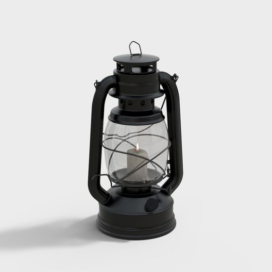 Vintage Oil Lamp 3D model