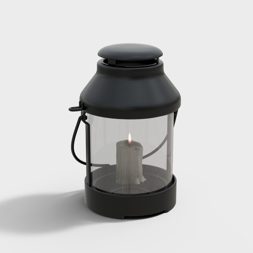 Vintage Candle Holder 3D Model – Classic Metal & Glass