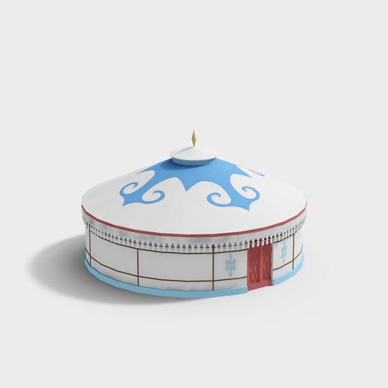 Low-Poly Detailed Mongolian Yurt 3D model