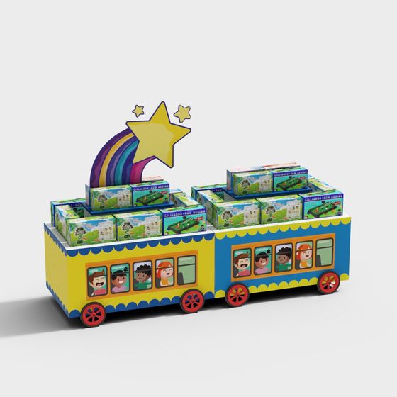 Colorful Toy Train 3D model