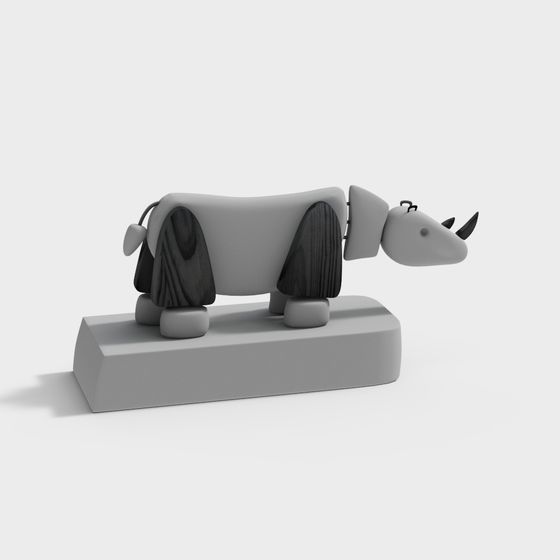 Rhino Playmate Low Poly 3D Model