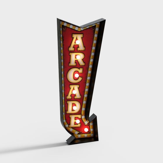 Retro Arcade Sign 3D model