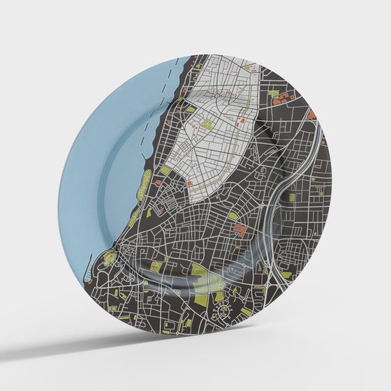 Low-Poly City Map 3D Model for Designers