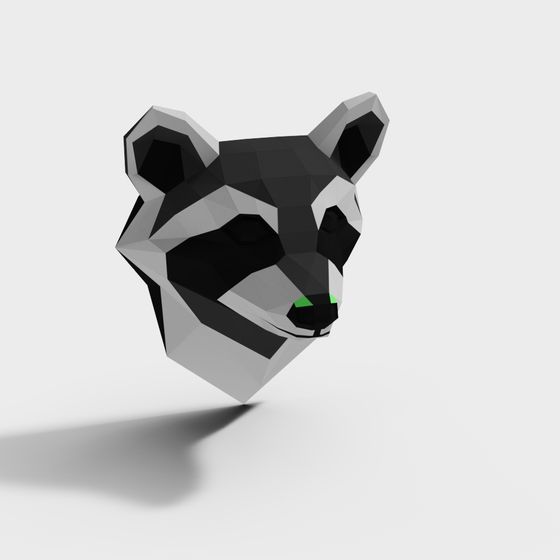 Stylish Raccoon Head 3D model