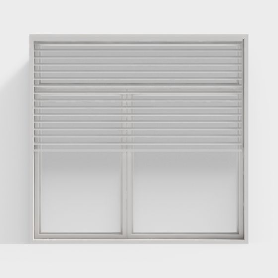 Elegant Low-Poly 3D Louver Window Model