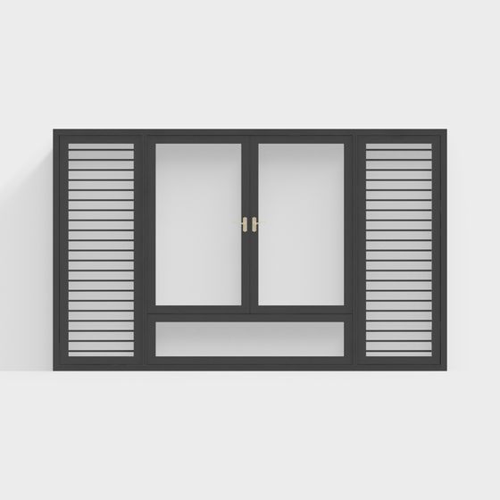 Stylish Low-Polygon Window 3D model