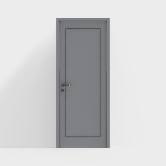 Elegant Low-Poly Gray Door 3D model