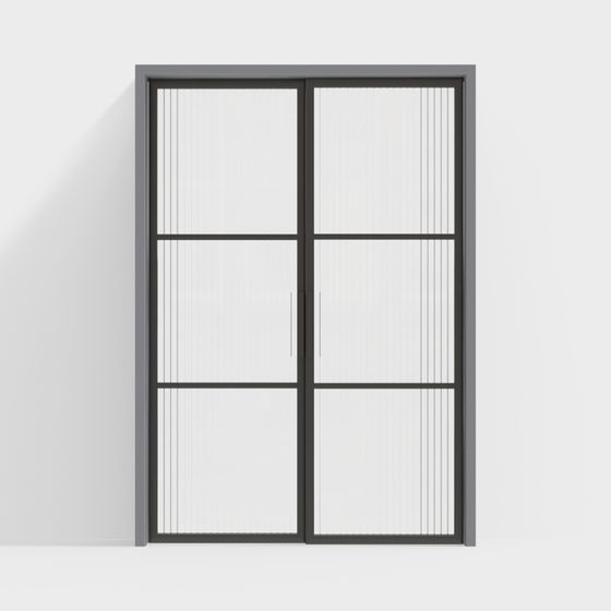 Industrial Style Sliding Door 3D model