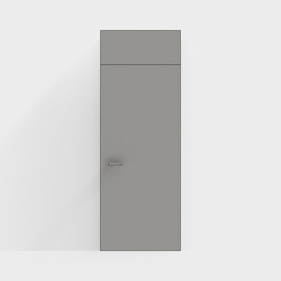 Modern Minimalist Interior Door 3D Model in Gray