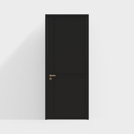 Black Modern Minimalist Interior Door 3D Model