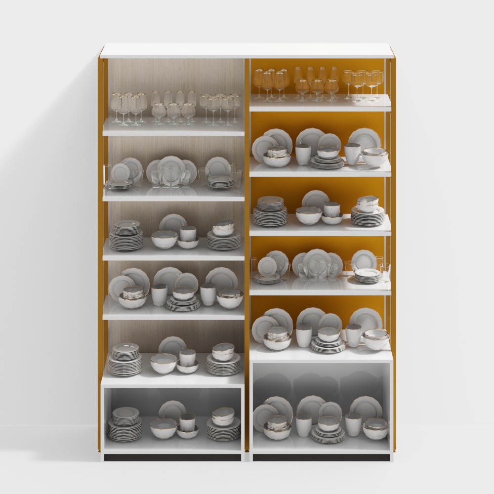 Ceramic showcase for bowls and utensils