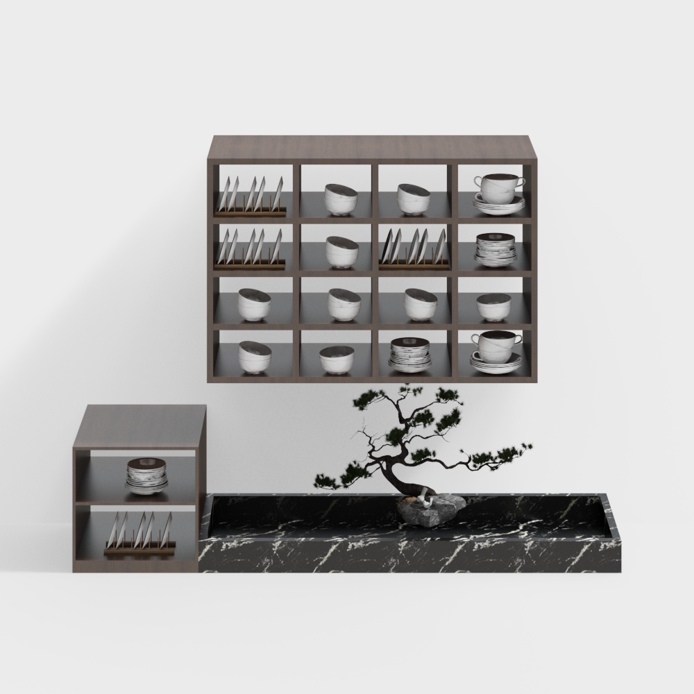 Bowl ceramic display cabinet