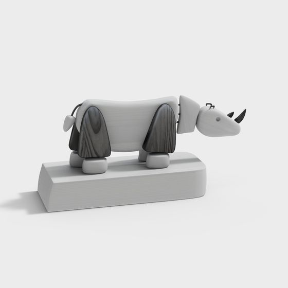 Rhino Toy Low-Poly 3D Model