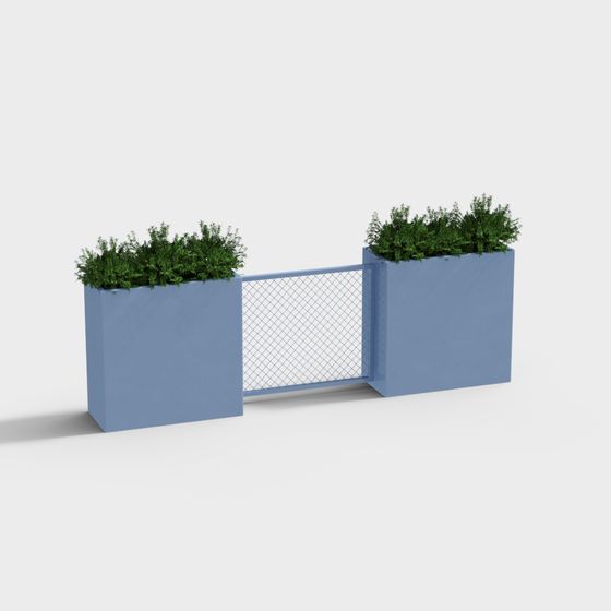 Urban Green Wall Low-Poly 3D model