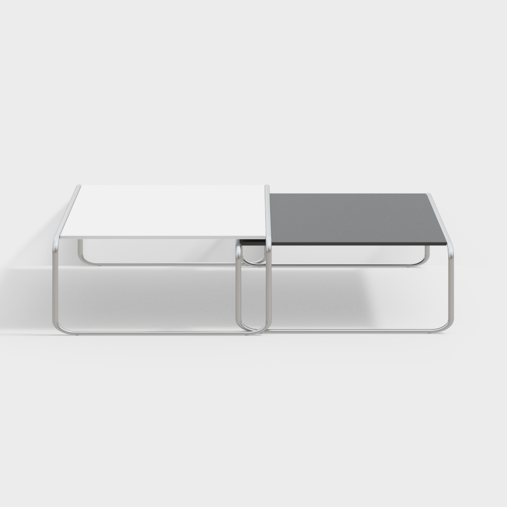 Urban Corner Side Table 3D Model – Low-Poly Metal Design